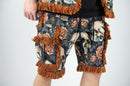 Rebel Minds 'Skulls' Tapestry Shorts (Orange) 641-994 - FRESH N FITTED