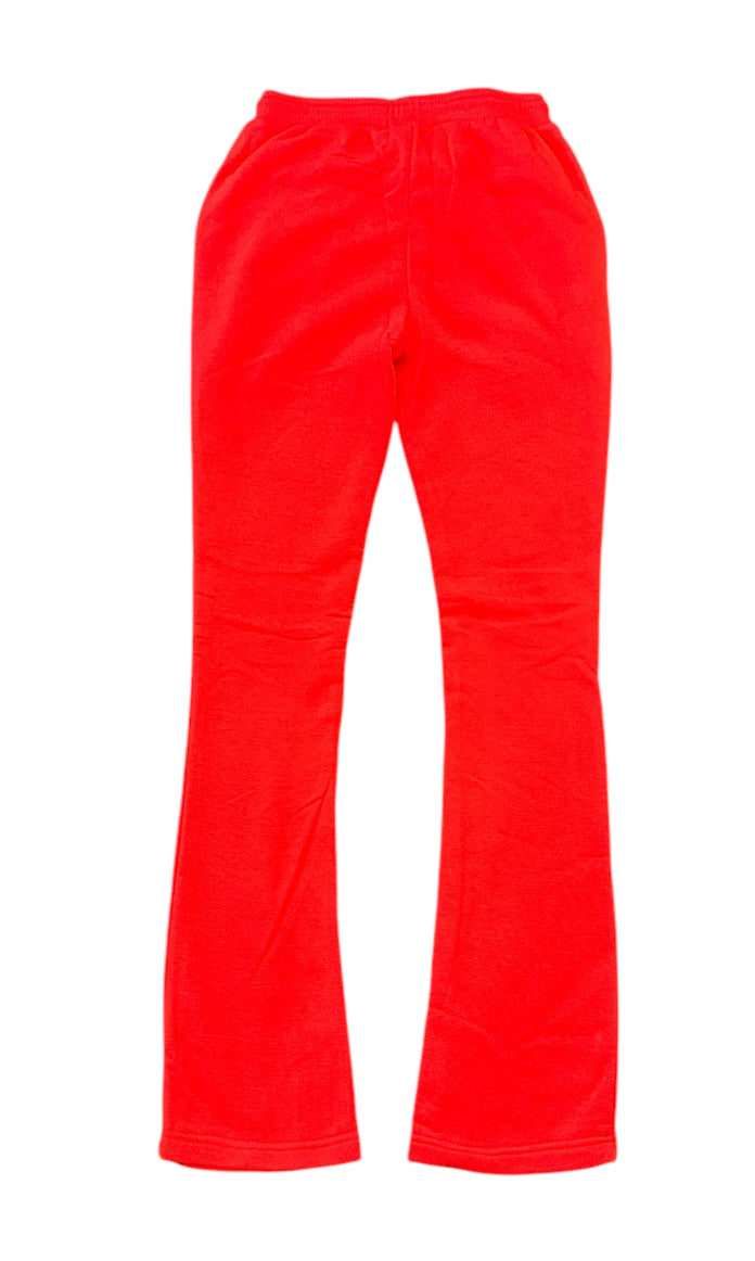 Black Pike Stacked Sweat Pants (Red) FB3424