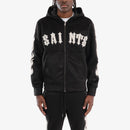 Copper Rivet 'Saints' Mohair Pearl Embroidery Zip Hoodie (Black) 531081 - FRESH N FITTED