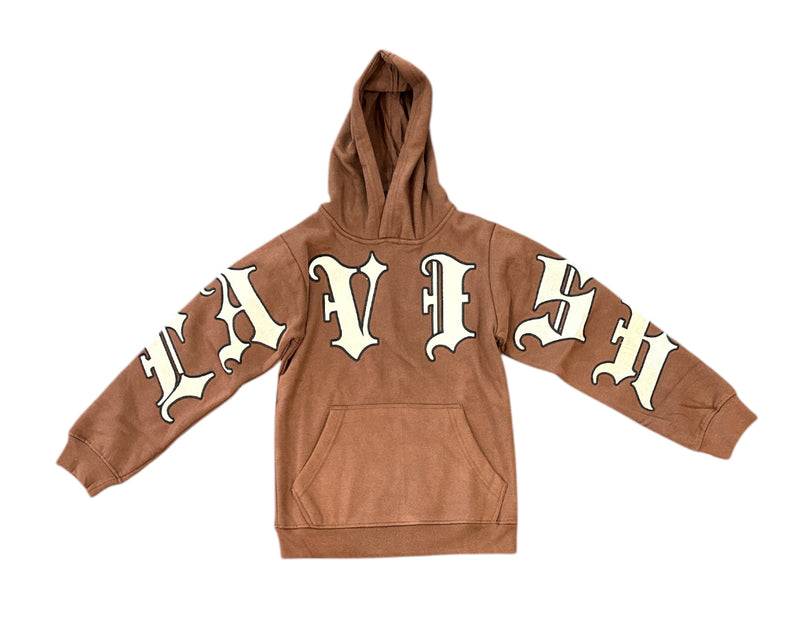 FWRD Kids 'Lavish' Fleece Pullover Hoodie (Brown) FW-10538K