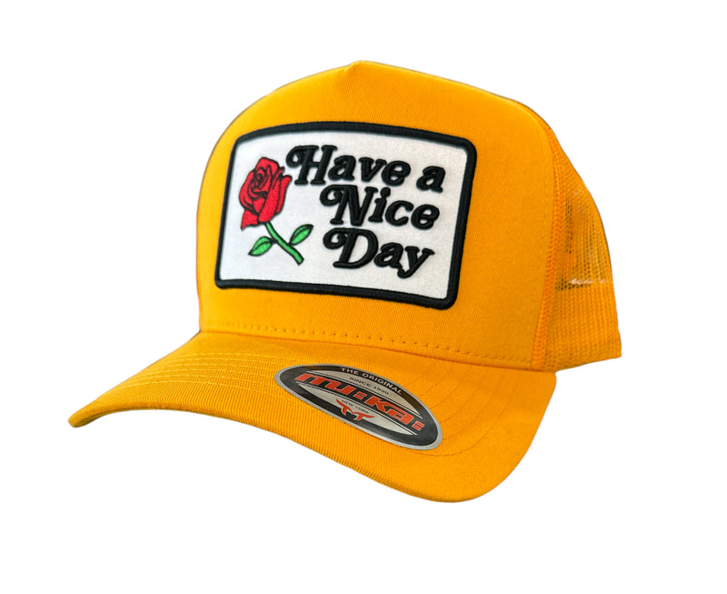 Muka 'Have A Nice Day' Trucker Hat (Gold) T5401 - Fresh N Fitted Inc 2