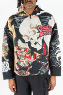 Rebel Minds 'Stay Wild' Rhinestone Tapestry Zip Up Hoodie (Black) 152-336 - FRESH N FITTED