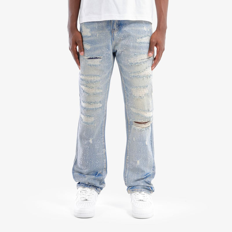 VOYAGE STUDIO ‘Stone On Repair’ Full Rhinestone Straight Fit Denim (LSB) 53P10