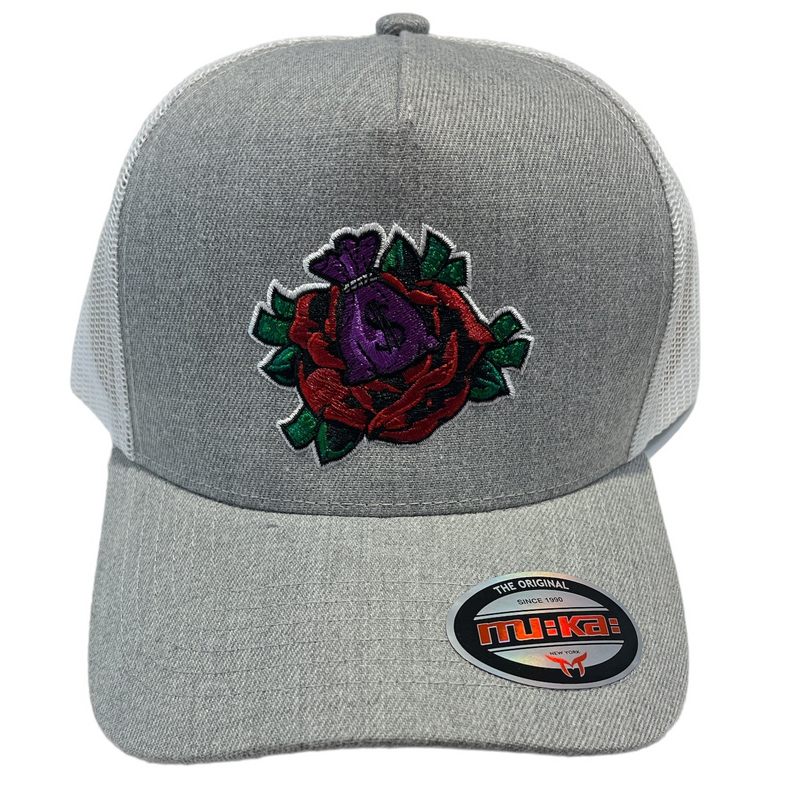 Muka 'Rose' Trucker Hat (Lt. Grey) TN5331B - FRESH N FITTED-2 INC