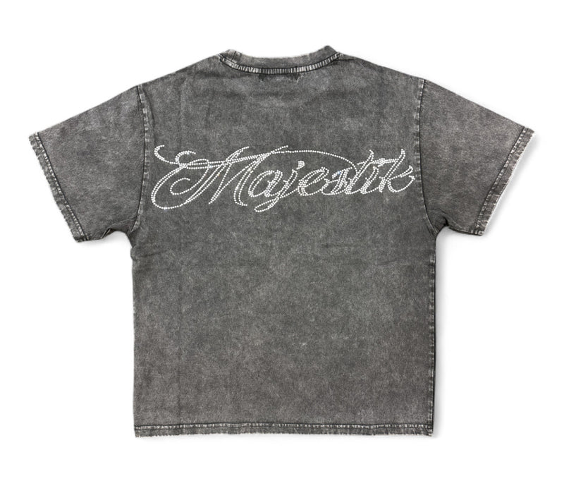 Majestik 'Champion Racer' Garment Dyed Cropped T-Shirt (Black) TE2537