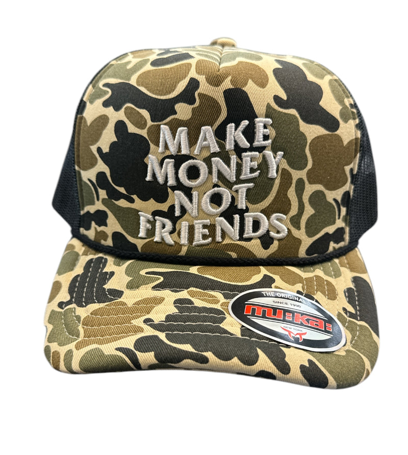 MUKA 'Make Money' Trucker Hat (Khaki Camo) MUM2251