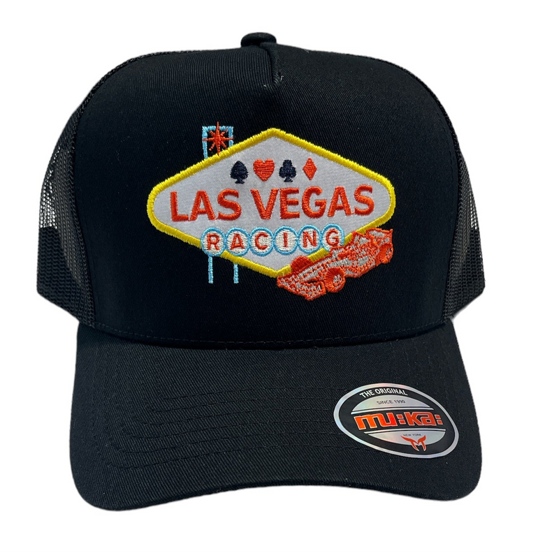 Muka 'Las Vegas Racing' Trucker Hat (Black) TN5330B - FRESH N FITTED-2 INC