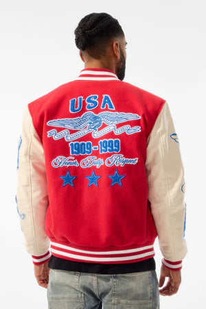 Jordan Craig 'All American' Varsity Jacket (Red) 91645