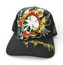 Ed Hardy 'Flame Skull' Trucker Hat (Black) EHH0001-33