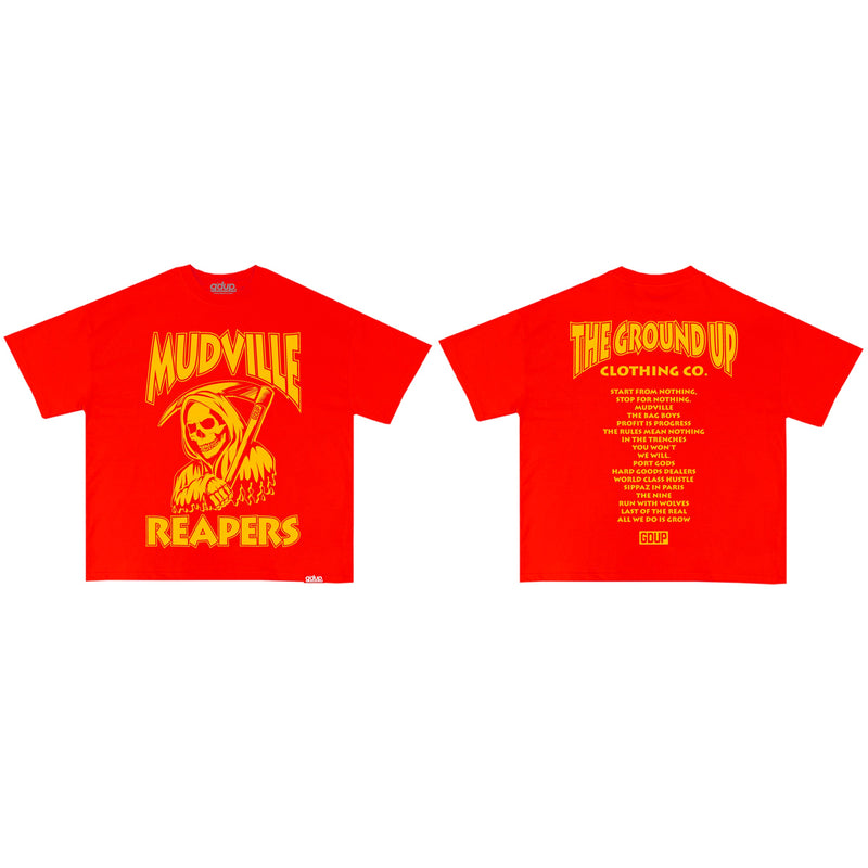 The Ground Up 'Reaper' T-Shirt (Red) - FRESH N FITTED-2 INC