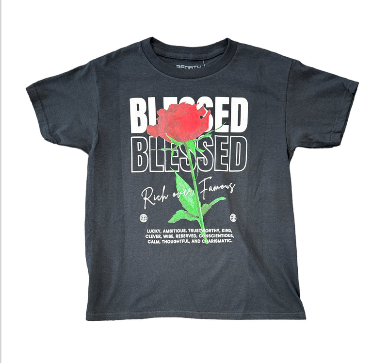 3FORTY Kids 'Blessed' T-Shirt (Black) - Fresh N Fitted Inc