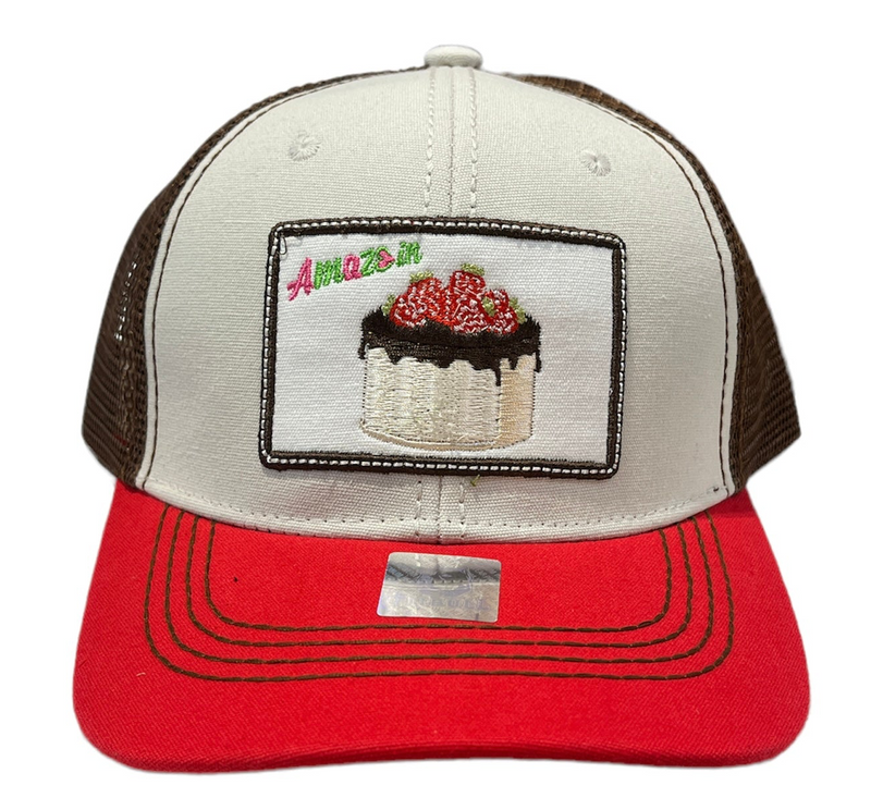 Pitbull Amaze In Life 'Cake7 Patch' Trucker Hat (Stone/Brown/Red) FD2CK7SBR - FRESH N FITTED-2 INC