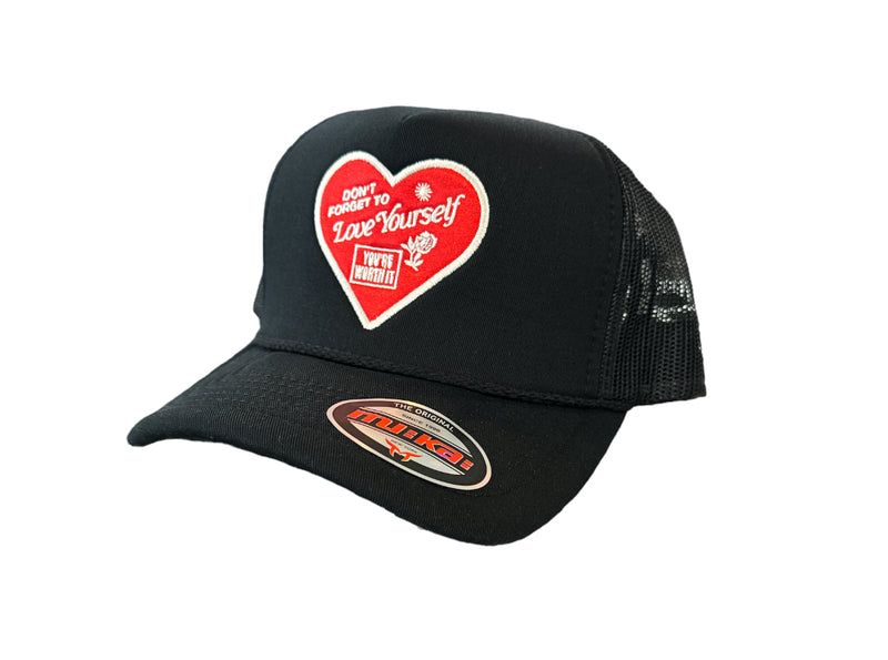 Muka 'Love Yourself' Trucker Hat (Black) T5409 - Fresh N Fitted Inc 2