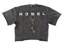 Rebel Denim 'Firefest' Cropped T-shirt (Black) 652-168 - FRESH N FITTED