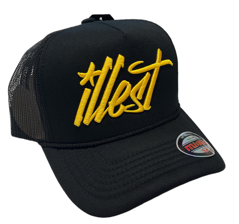 Muka 'Illest' Trucker Hat (Black) TN5324A - FRESH N FITTED-2 INC