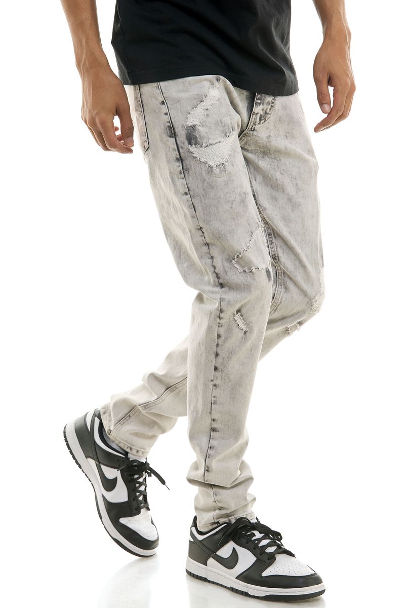 KDNK ‘Rip & Repair’ Skinny Denim (Grey) KND4693