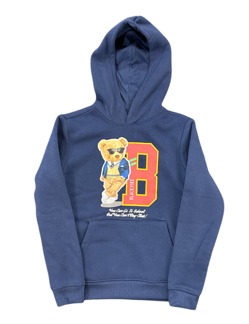 Black Pike Kids 'Class' Fleece Hoodie (Navy) FB2422K