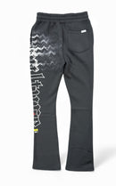 Highly Undrtd ‘Obsessive Culture' Stacked Joggers (Black) UF5209