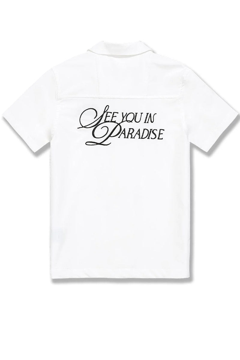 Jordan Craig Kids ‘Oakland Mechanic’ Short Sleeve Button Up Shirt (White) 2061K