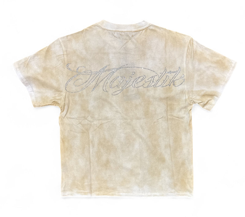 Majestik 'Sports World Tour' Garment Dyed Cropped T-Shirt (Eggshell) TE2579