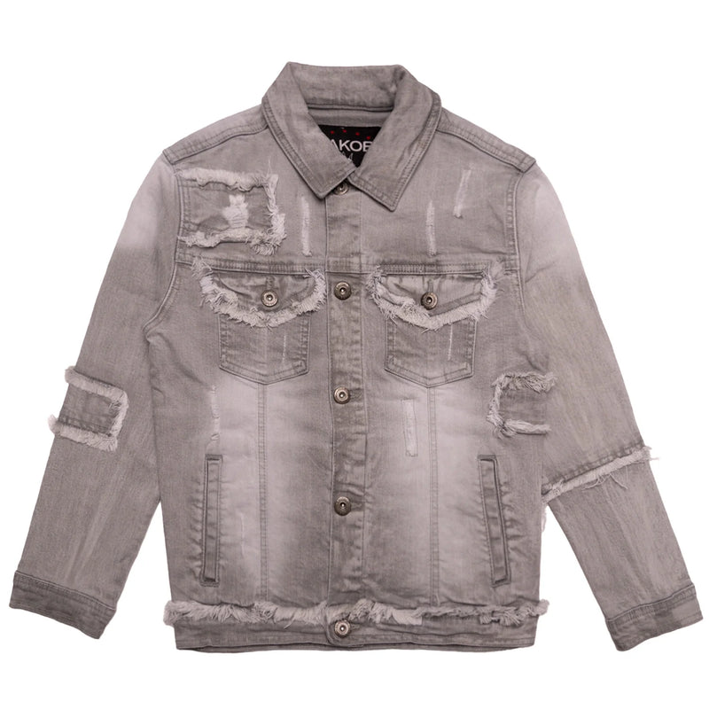Makobi Kids 'Bergamo' Denim Jacket B1026 (Grey) - Fresh N Fitted Inc 2