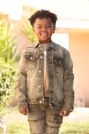 Makobi Kids 'Bergamo' Denim Jacket B1026 (Olive) - Fresh N Fitted Inc 2