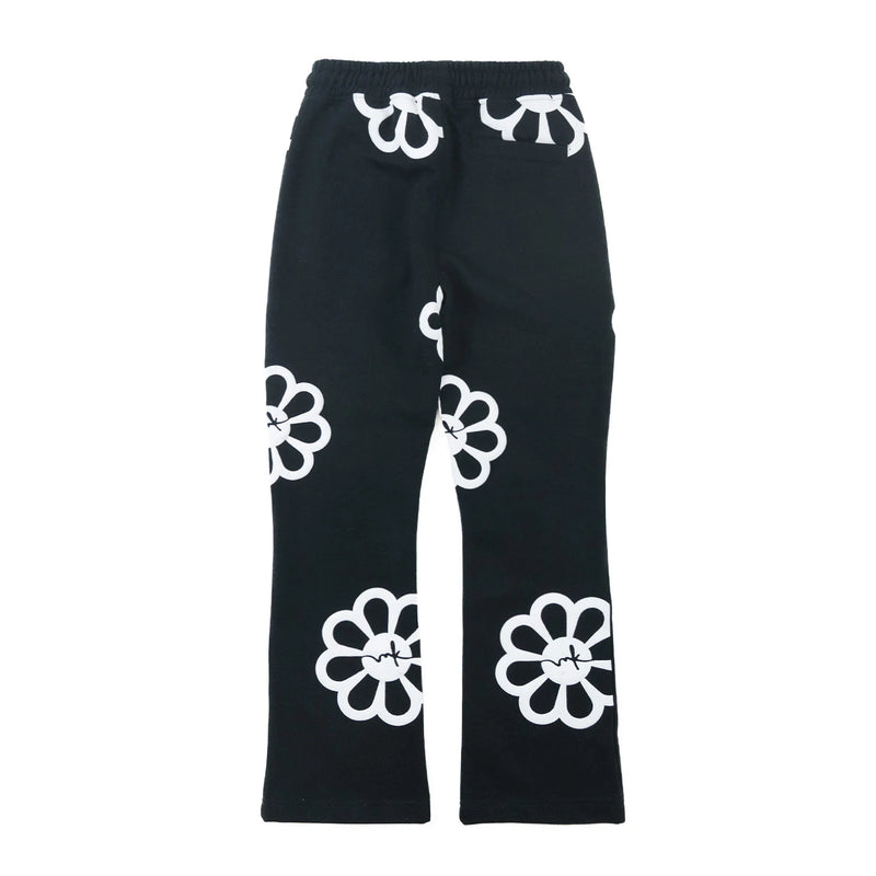 Makobi Kids 'Daniali' Stacked Joggers (Black) B1510T