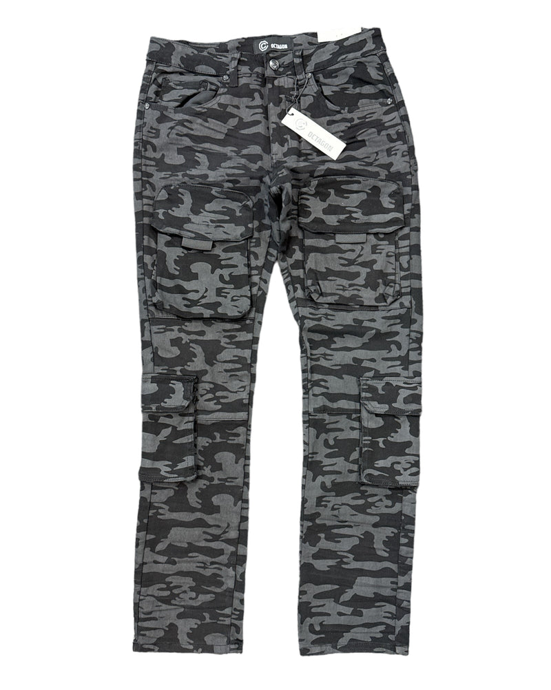 Octagon 'Cargo' Camo Utility Pants (Black Camo) OT1706