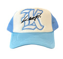 KML ‘K' Trucker Hat (White/Carolina Blue) - FRESH N FITTED