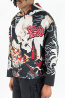 Rebel Minds 'Stay Wild' Rhinestone Tapestry Zip Up Hoodie (Black) 152-336 - FRESH N FITTED