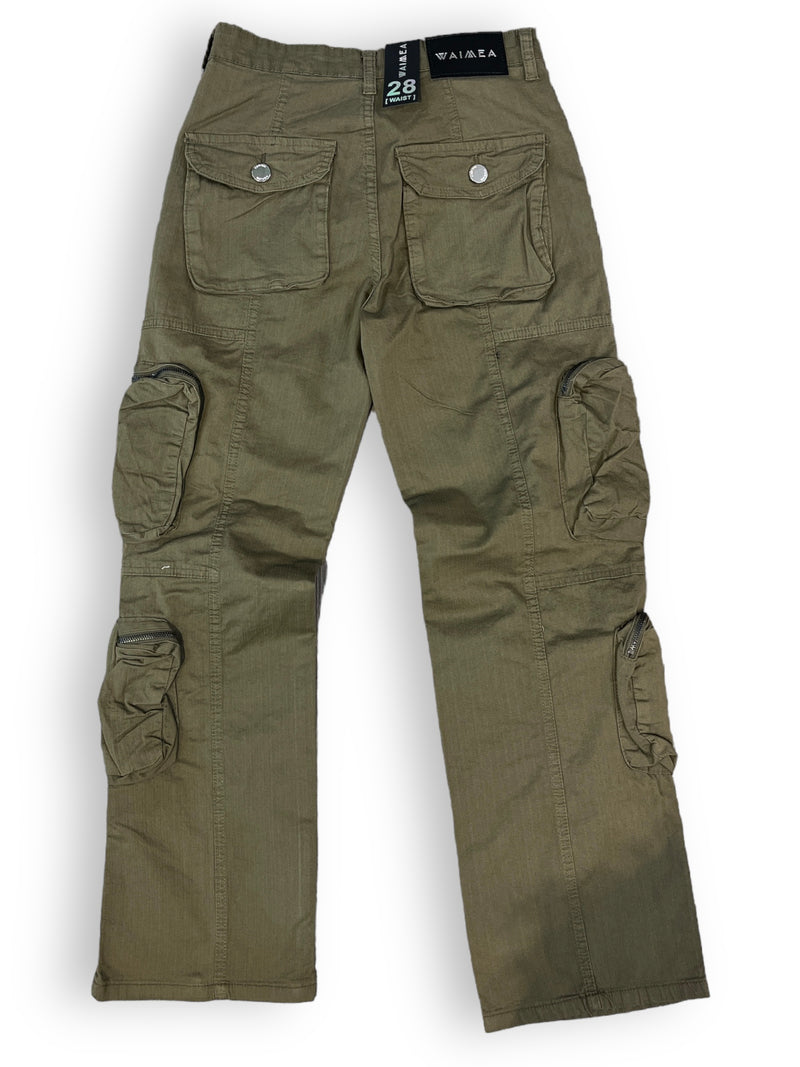 Waimea Baggy Fit Cargo Pants (Olive) M8026T - Fresh N Fitted Inc 2