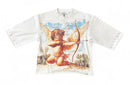 Highly Undrtd 'UN Existence' 3/4 Sleeve Rhinestone Cropped T-Shirt (White) HF5504