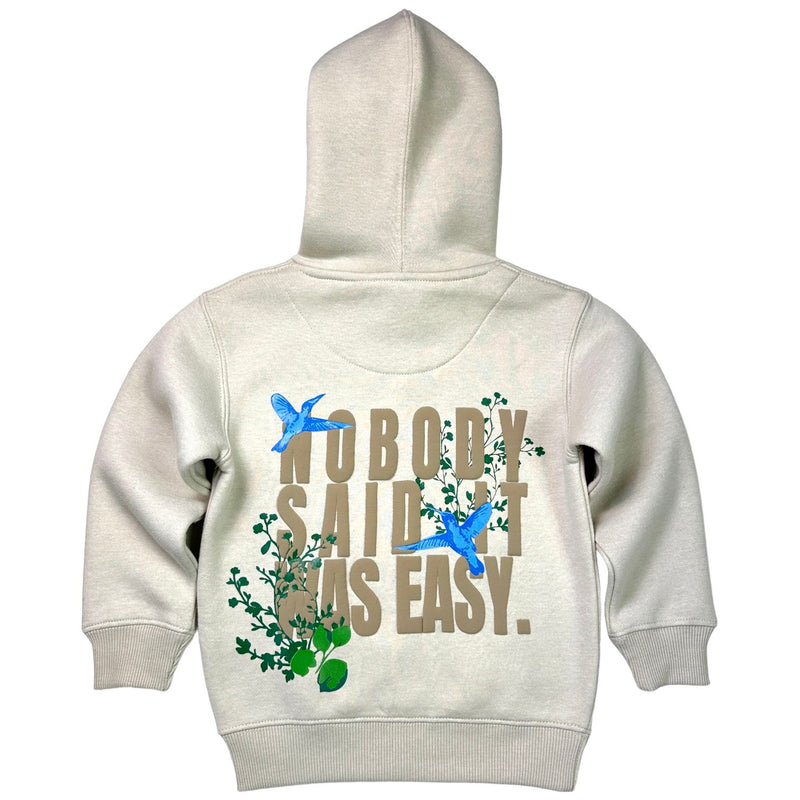 Elite Denim 'Nobody Said It Was Easy' Kids Hoodie (Cream) 4265-JR