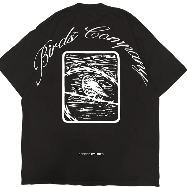 Birds "Defined By Lines" Black Oversized S/S T-Shirt