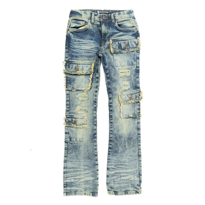 Makobi Kids "Cesare" Stacked Denim (Vintage) B1968