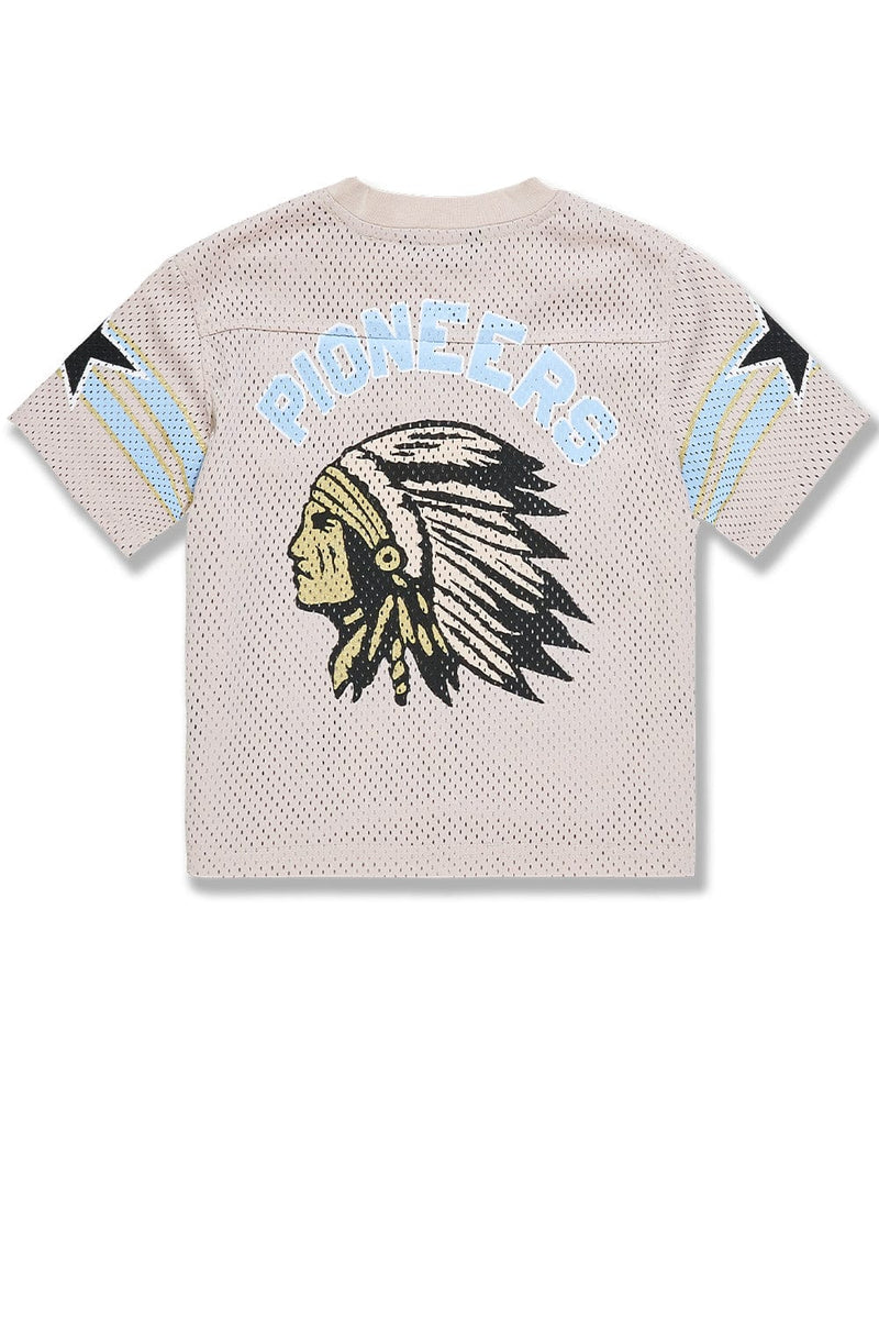 Jordan Craig Kids "Pioneer" Football Jersey (Cream) 8474K - FRESH N FITTED