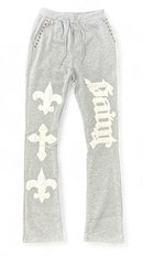 Black Pike 'Saint' Stacked Sweatpants (Heather Grey) FB2538S - FRESH N FITTED