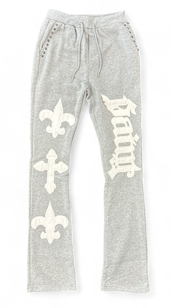 Black Pike 'Saint' Stacked Sweatpants (Heather Grey) FB2538S