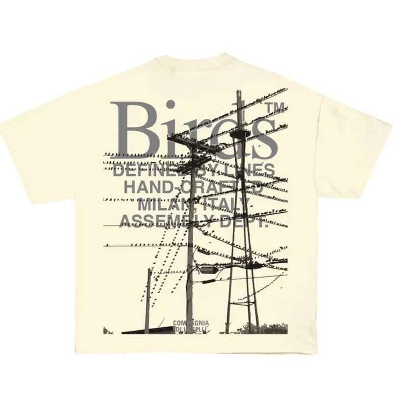 Birds "Utility Lines" Ivory Oversized Ultra-Premium Box S/S T-Shirt