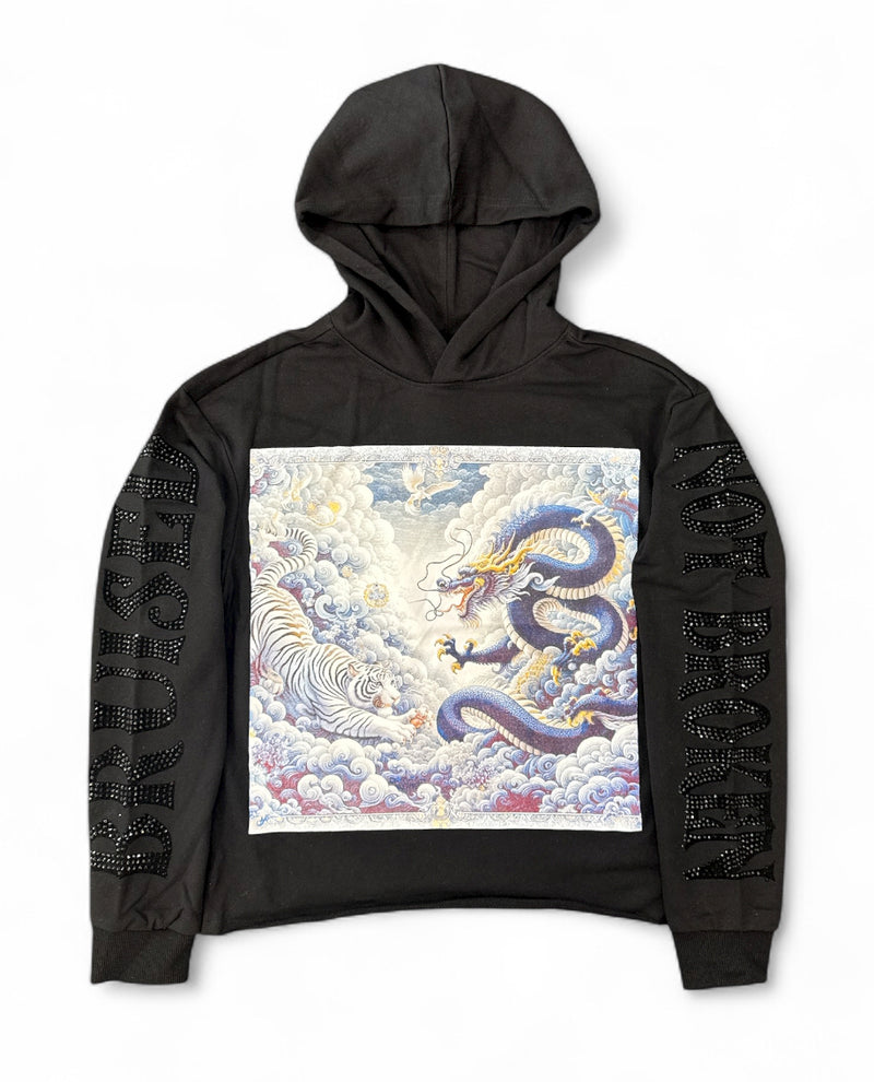 Black Pike Kids 'Dragon' Cropped Hoodie (Black) FB2543K