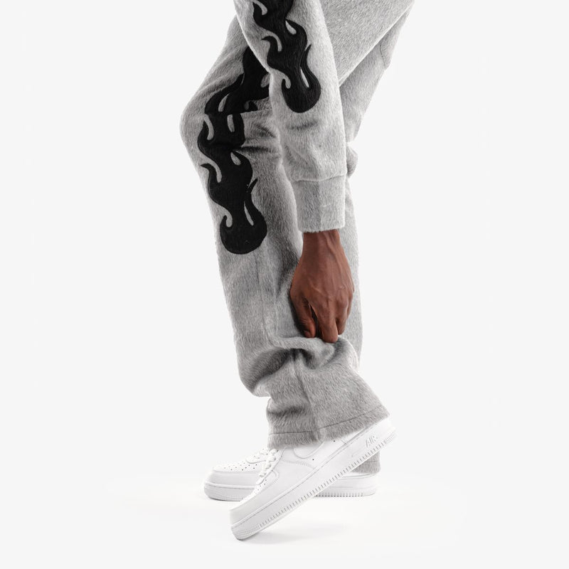 Copper Rivet 'Saints' Mohair Pearl Stacked Sweat Pants (Gray) 531581
