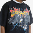 Copper Rivet 'Money Doesn’Destroy Eagle' Oversize Crop T-Shirt (Black) 511024