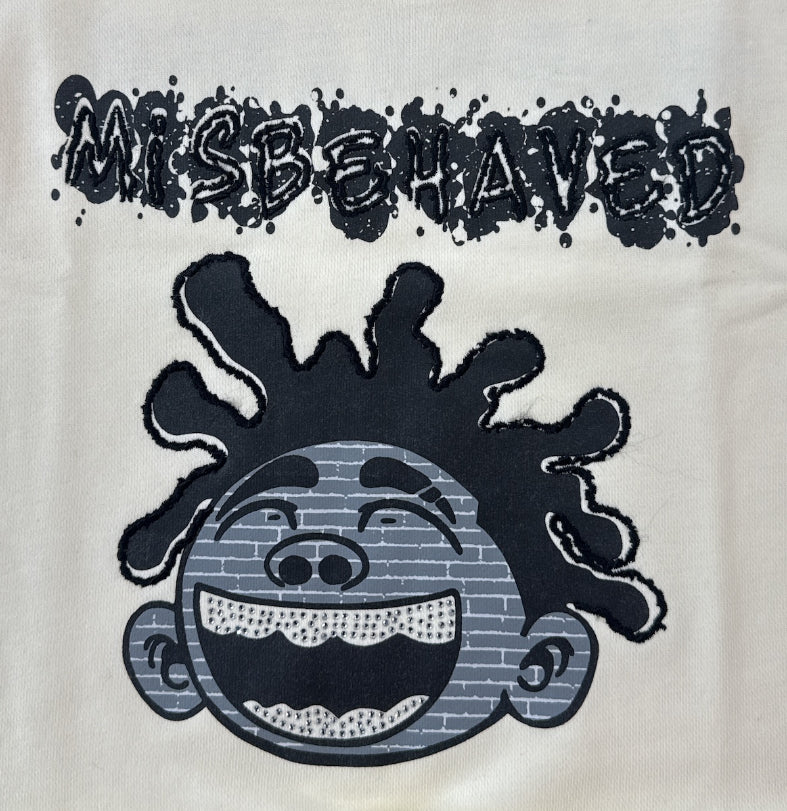 Focus Kids 'Misbehaved' Cropped T-Shirt (Ivory) 80699T/K