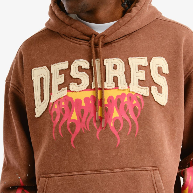 Copper Rivet 'Desires' Cropped Hoodie (Brown) 531076