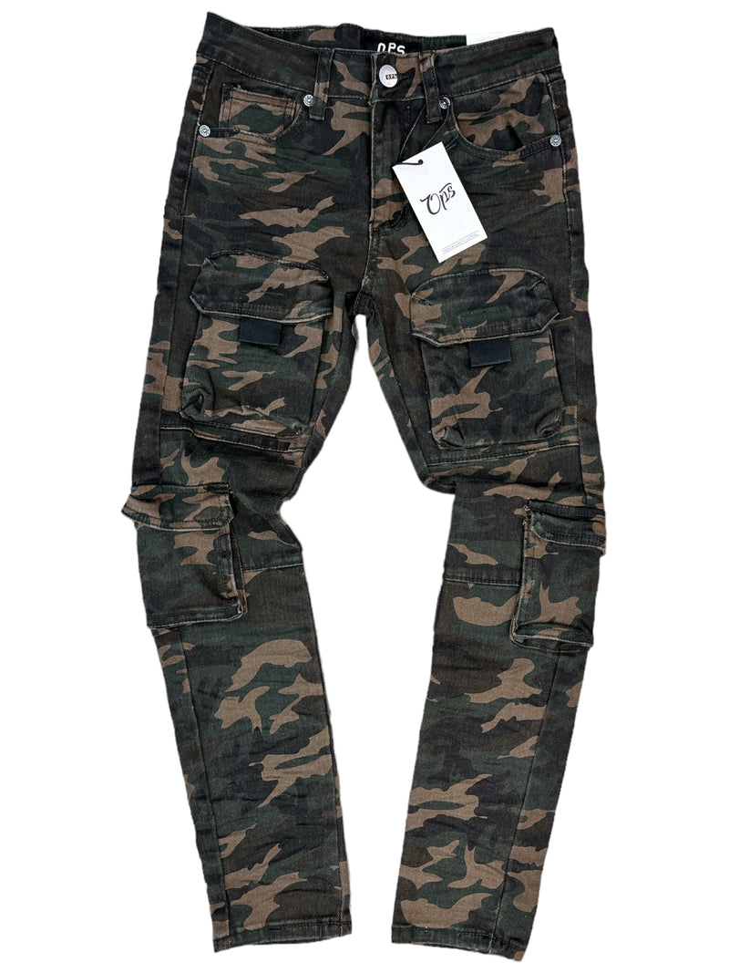 Ops Kids 'Cargo' Camo Utility Pants (Woodland) OPS1706