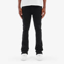 Copper Rivet '3D Whiskered' Flare Twill Denim (Black) 533205 - FRESH N FITTED
