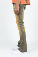 Roar Denim 'Rhinestone' Stacked Flare Denim (Rust) G52-669 - FRESH N FITTED