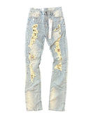 Smoke Rise 'Aim High' Tapestry Applique Stack Denim (Seville Blue) JP24614 - FRESH N FITTED