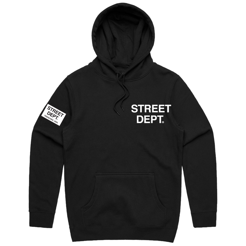 PG Apparel 'Street Dept' Hoodie (Black/White) STDPT400