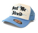 MUKA Don’t Be Afraid trucker hat white sky blue T5519A
